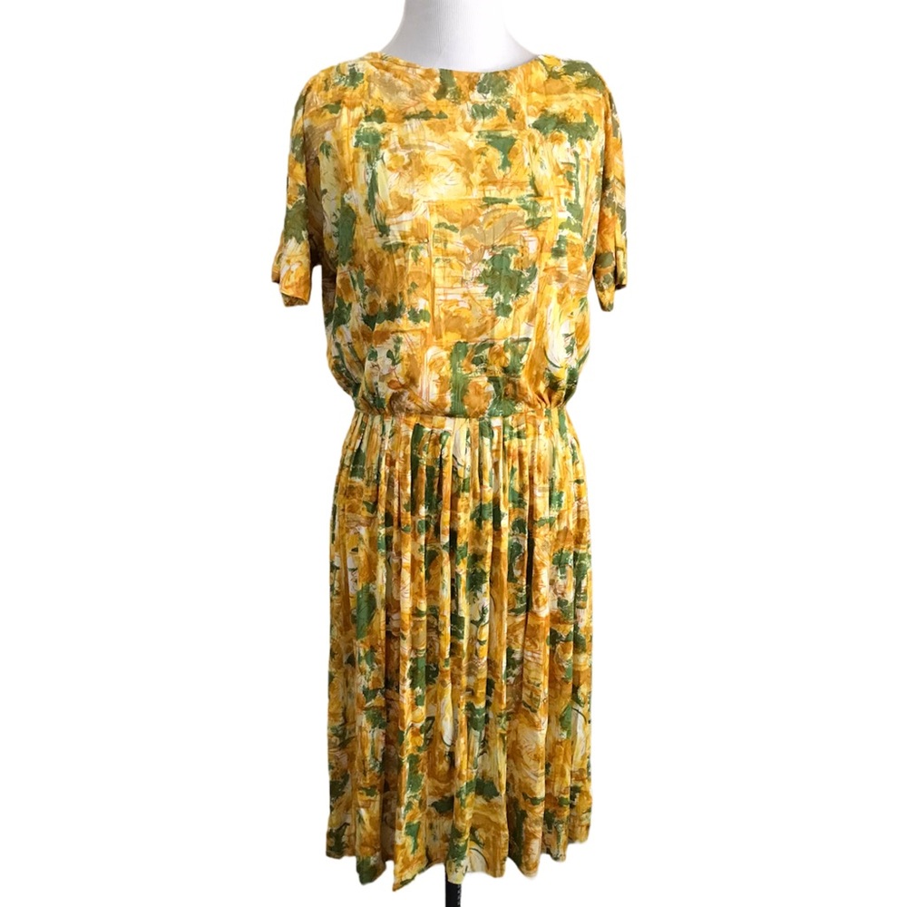 Vintage Abstract Fall Leaves Dress